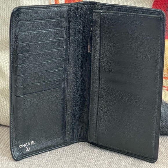 ⭐️COA⭐️CHANEL Long wallet⭐️Butterfly Camellia COCO Mark Calf-Skin⭐️Gorgeous⭐️ - Picture 11 of 13